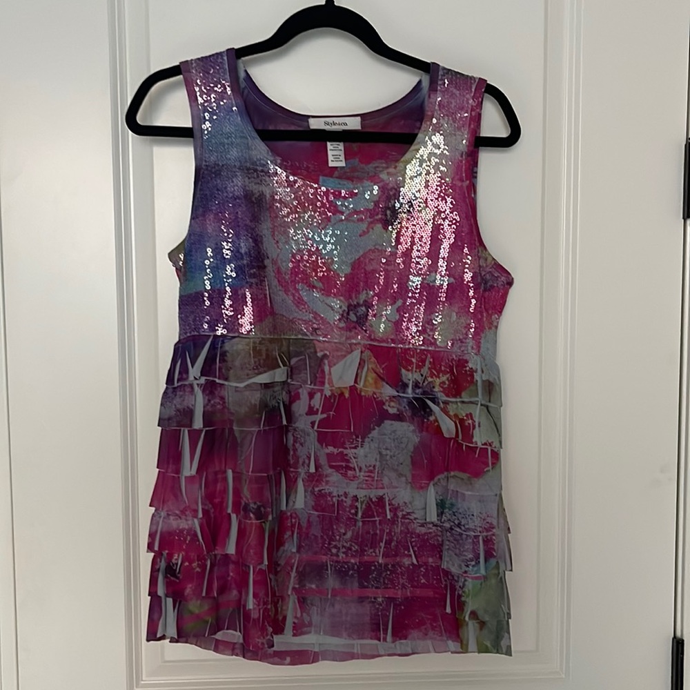 Style & Co Sequined Sleeveless Top
